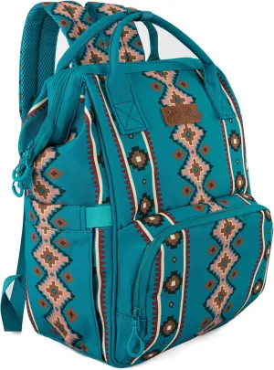 Wrangler Aztec Backpack Organized Daypack Travel Baby Bag with Stroller Strap and Side Bottle Pockets
