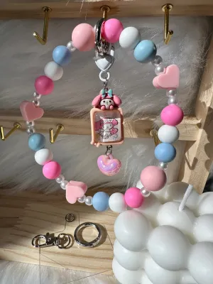 Wristlet with Keychain-Cutesy My Bunny BlushPink -