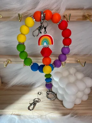 Wristlet with Keychain-Rainbow Color Palette