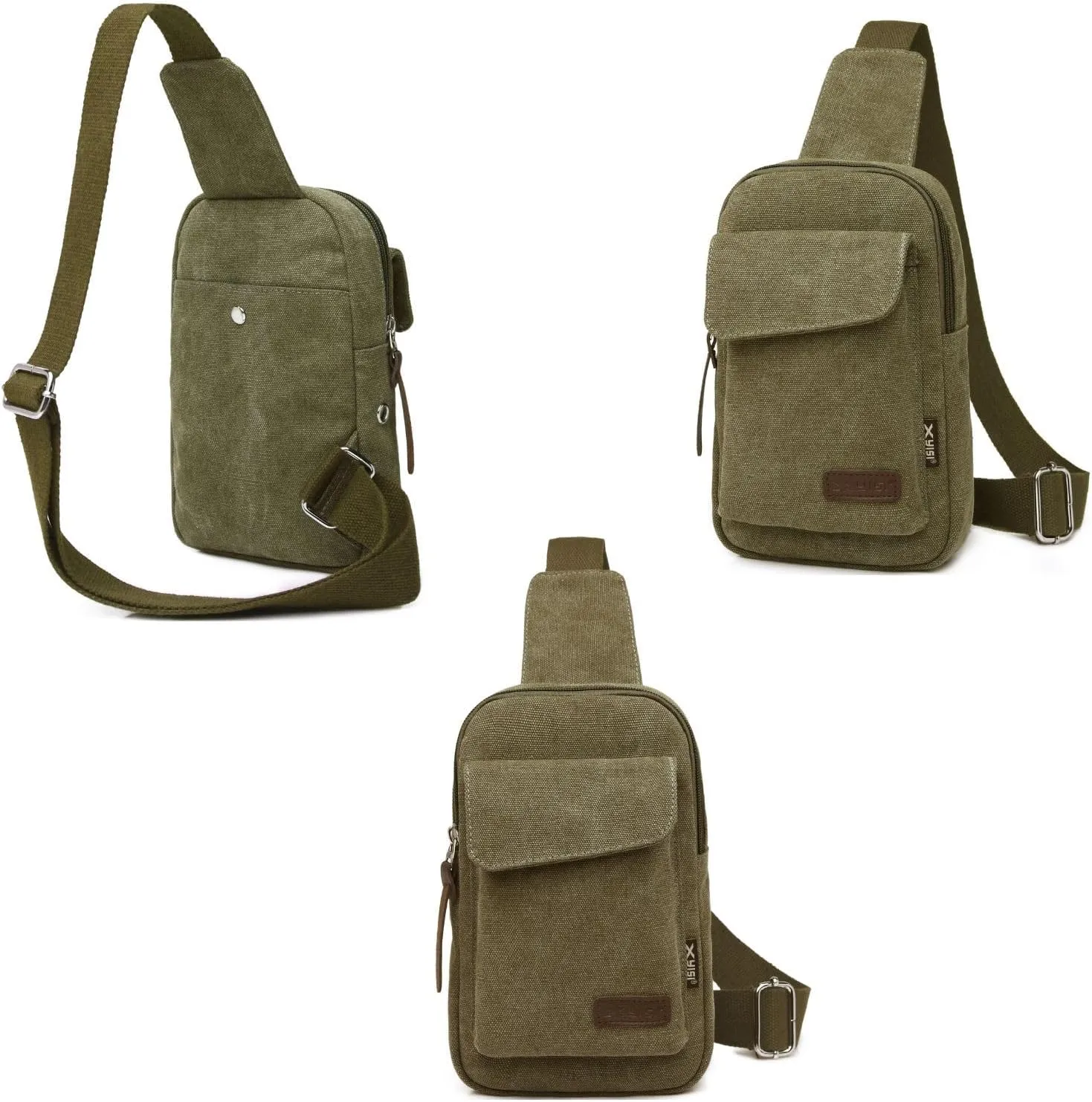 Wxnow Canvas Sling Bag Crossbody Backpack for Women & Men Chest Bag
