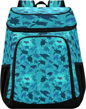 xigua 30 Cans Sea Turtle Cooler Backpack Leakproof Large Capacity Insulated Backpack Cooler Bag for Picnic, Hiking, Camping, Fishing