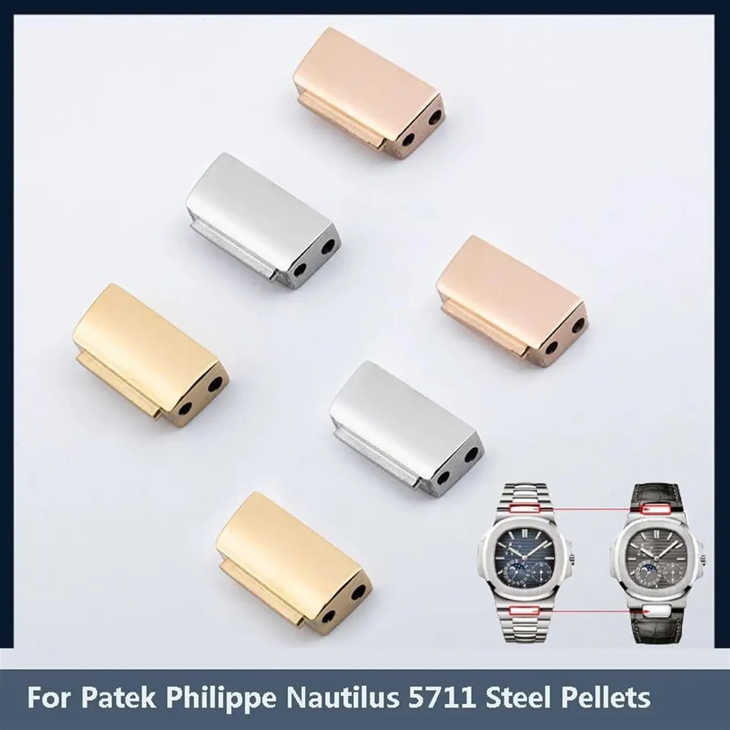 XMKT Steel Band Modified Leather Rubber Watch Band Steel Grain Conversion Head For Patek Philippe Nautilus 5711 Watch accessories