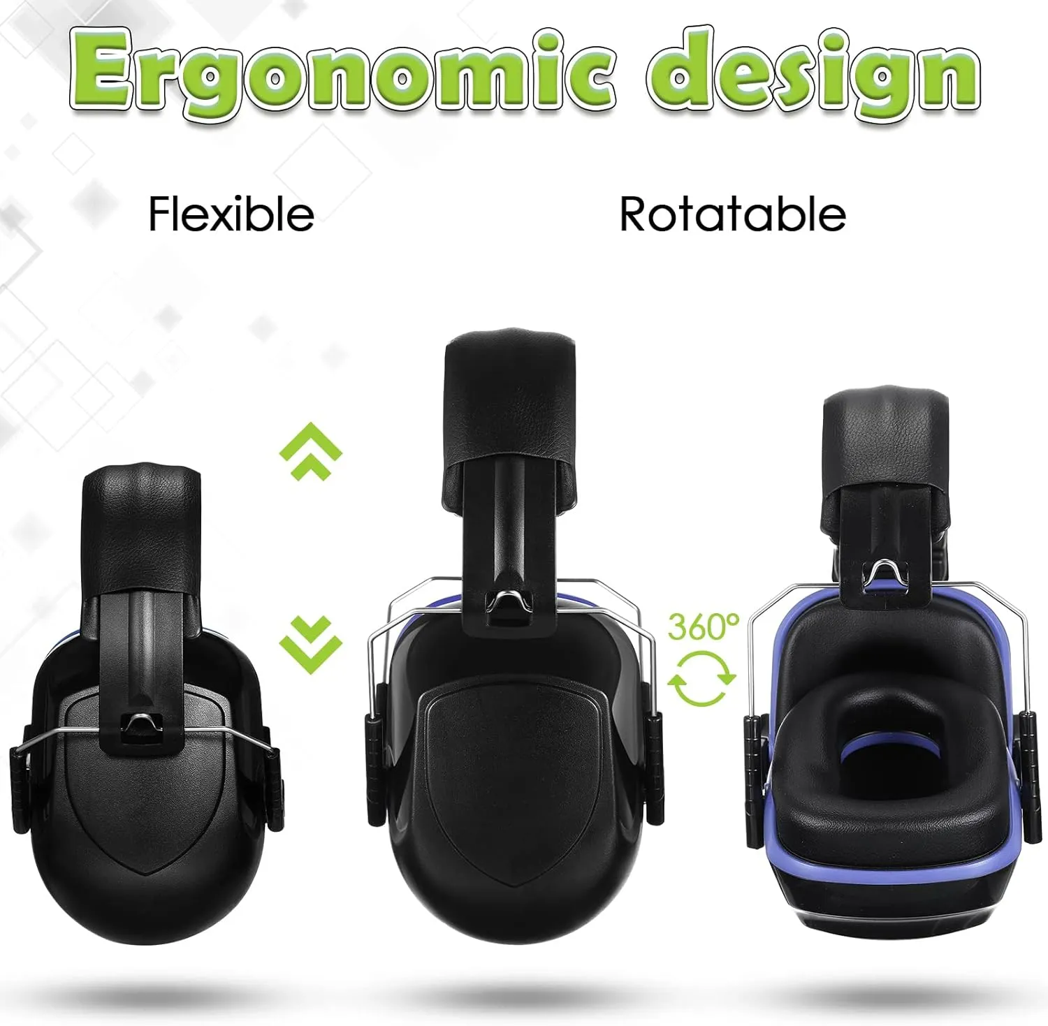 Xuhal 9 Pcs Ear Protection Earmuffs, Adjustable NRR 28dB Noise Reduction Headphone for Shooting Mowing Noise Cancelling