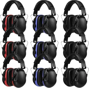Xuhal 9 Pcs Ear Protection Earmuffs, Adjustable NRR 28dB Noise Reduction Headphone for Shooting Mowing Noise Cancelling