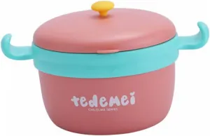 Yardwe Baby Feeding Bowl Spoon Insulated 304 Stainless Steel Heat Resistant Portable Lightweight Easy to Clean for Rice Desserts Boys and Girls' Meals
