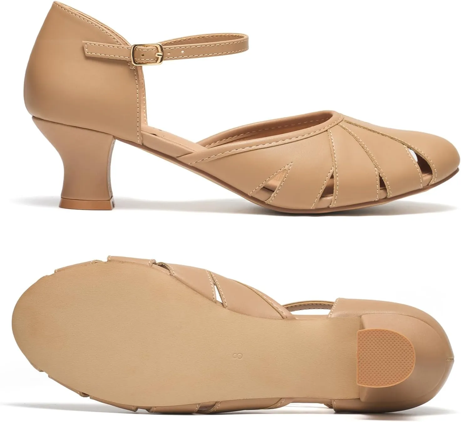 YESSA 1920s Shoes for Women Character Shoes Ankle Strap Dance Shoes for Ballroom Salsa Folklorico Tango Swing 2" Dancing Heels