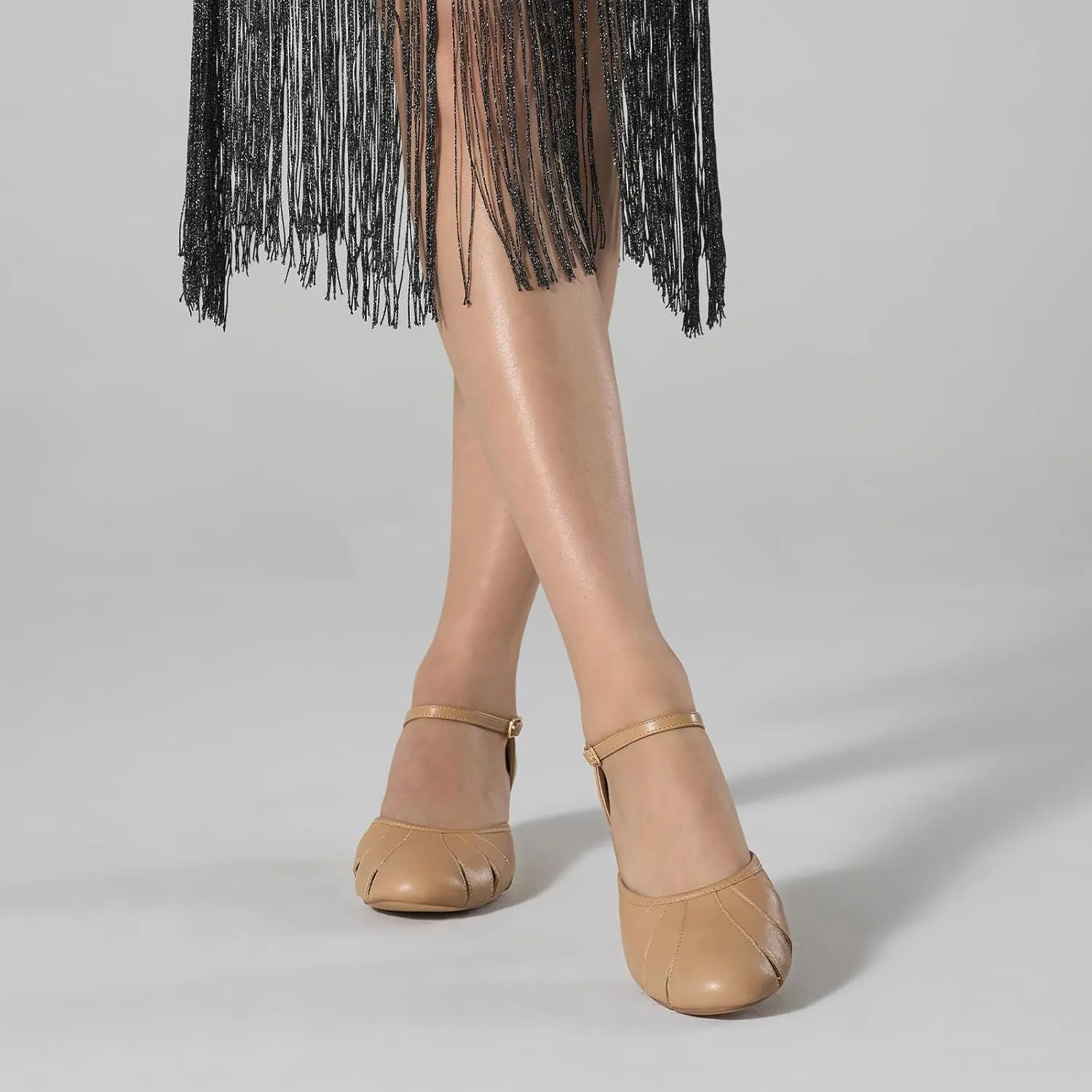 YESSA 1920s Shoes for Women Character Shoes Ankle Strap Dance Shoes for Ballroom Salsa Folklorico Tango Swing 2" Dancing Heels