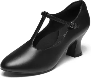 YESSA T-Strap Character Shoes for Women Dance Shoes 1920s Shoes for Ballroom Latin Salsa Folklorico Flamenco Tango Swing 2"/2.5"