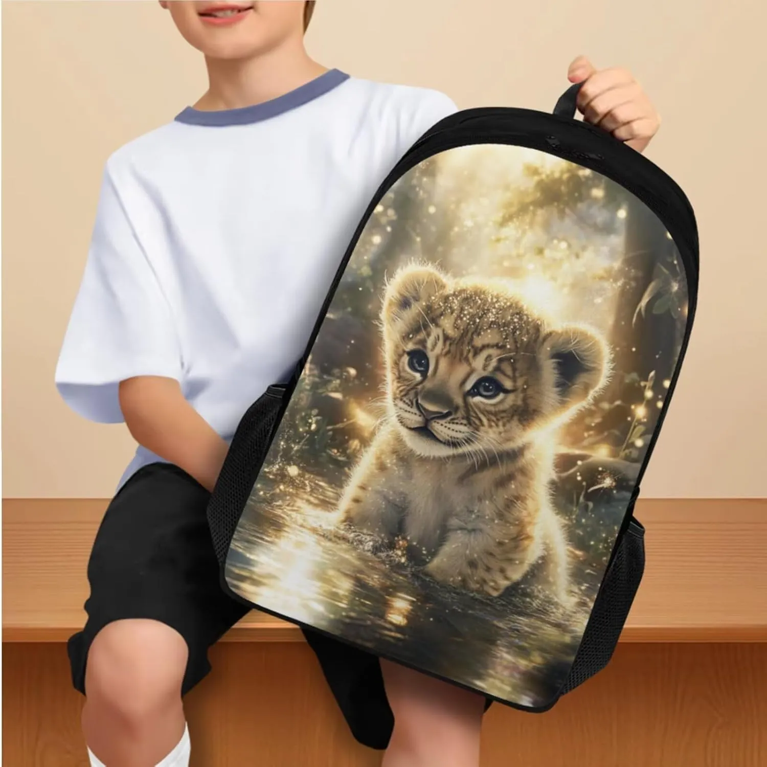 YEXIATODO Baby Leopard Backpack and Lunch Bag Set for Girls School Bags for Students 12-14 Middle Elementary Kids Backpack Bookbag for Teen Girls Teen Boys School Supplies