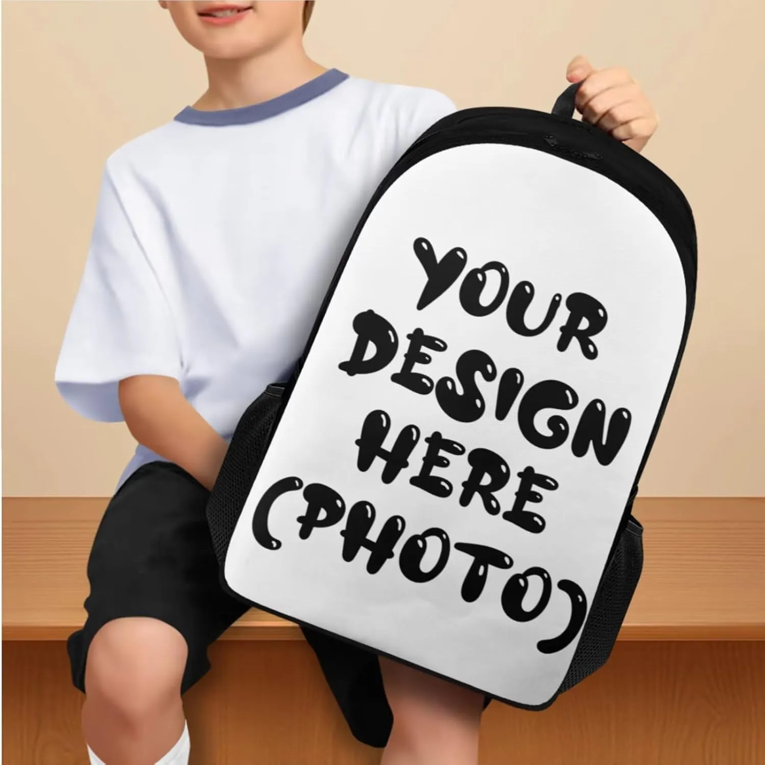 YEXIATODO Customize Backpack for Girls Boys Kids School Backpack Set with Lunch Bag Pencil Case Water Bottle Holder Aesthetic Bookbag for Primary Elementary Middle School Students
