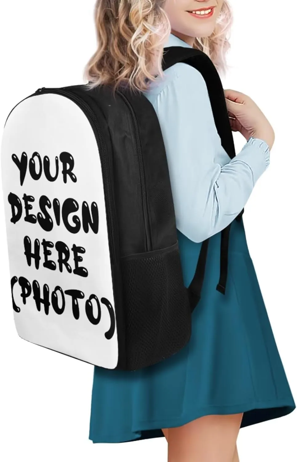 YEXIATODO Customize Backpack for Girls Boys Kids School Backpack Set with Lunch Bag Pencil Case Water Bottle Holder Aesthetic Bookbag for Primary Elementary Middle School Students