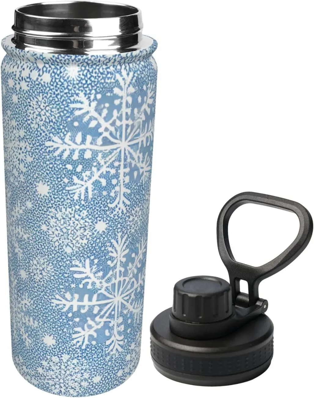 Yin And Yang Ornament On Background pattern Sports Leak Proof Water Bottle 18 oz, Insulated Water Bottles for Bicycles,Fitness,Yoga,Hiking etc.Black And White