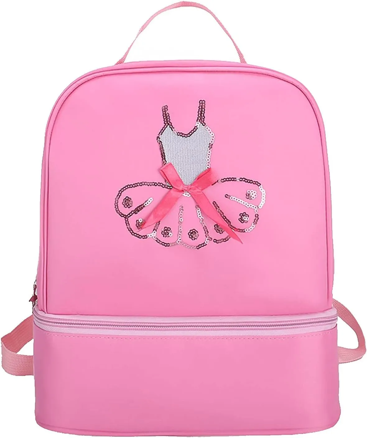 Yitengteng Ballet Dance Backpack for Little Girls - Ballerina Pink Bag for Toddlers - Gymnastics & Latin Dance - Yoga, Tap, Jazz Storage Bag
