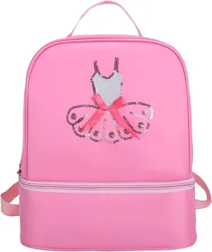 Yitengteng Ballet Dance Backpack for Little Girls - Ballerina Pink Bag for Toddlers - Gymnastics & Latin Dance - Yoga, Tap, Jazz Storage Bag