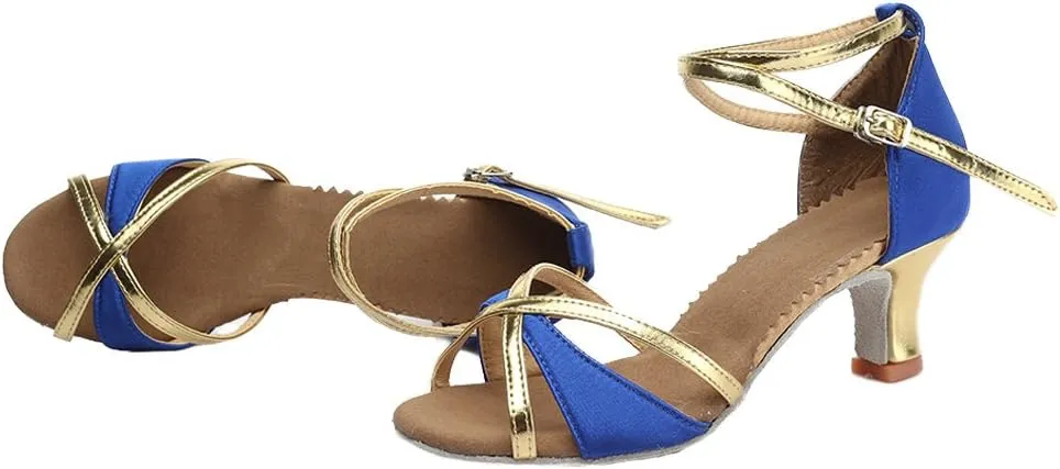YKXLM Latin Dance Shoes Ballroom Women Salsa Tango Performance Practice Dancing Shoes,259