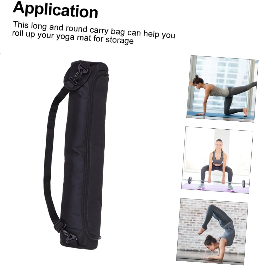 Yoga Bag Crossbody Full-zip Yoga Mat Carrier Pilates Mat Holder Yoga Carry Bag Pilates Mat Sling Bag Cross Body Sling Single Shoulder Bag Diagonal Span Canvas Carrying Bag