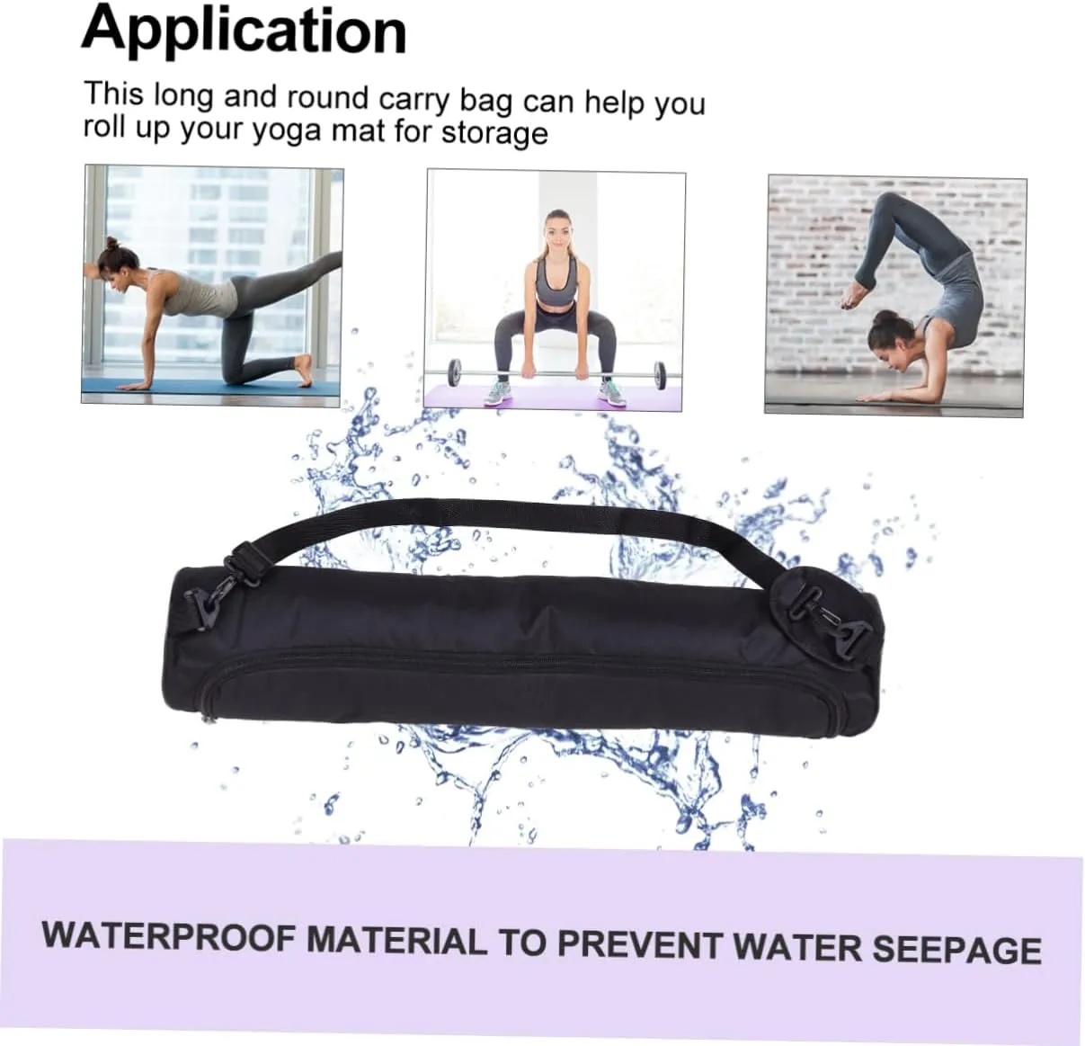 Yoga Bag Crossbody Full-zip Yoga Mat Carrier Pilates Mat Holder Yoga Carry Bag Pilates Mat Sling Bag Cross Body Sling Single Shoulder Bag Diagonal Span Canvas Carrying Bag