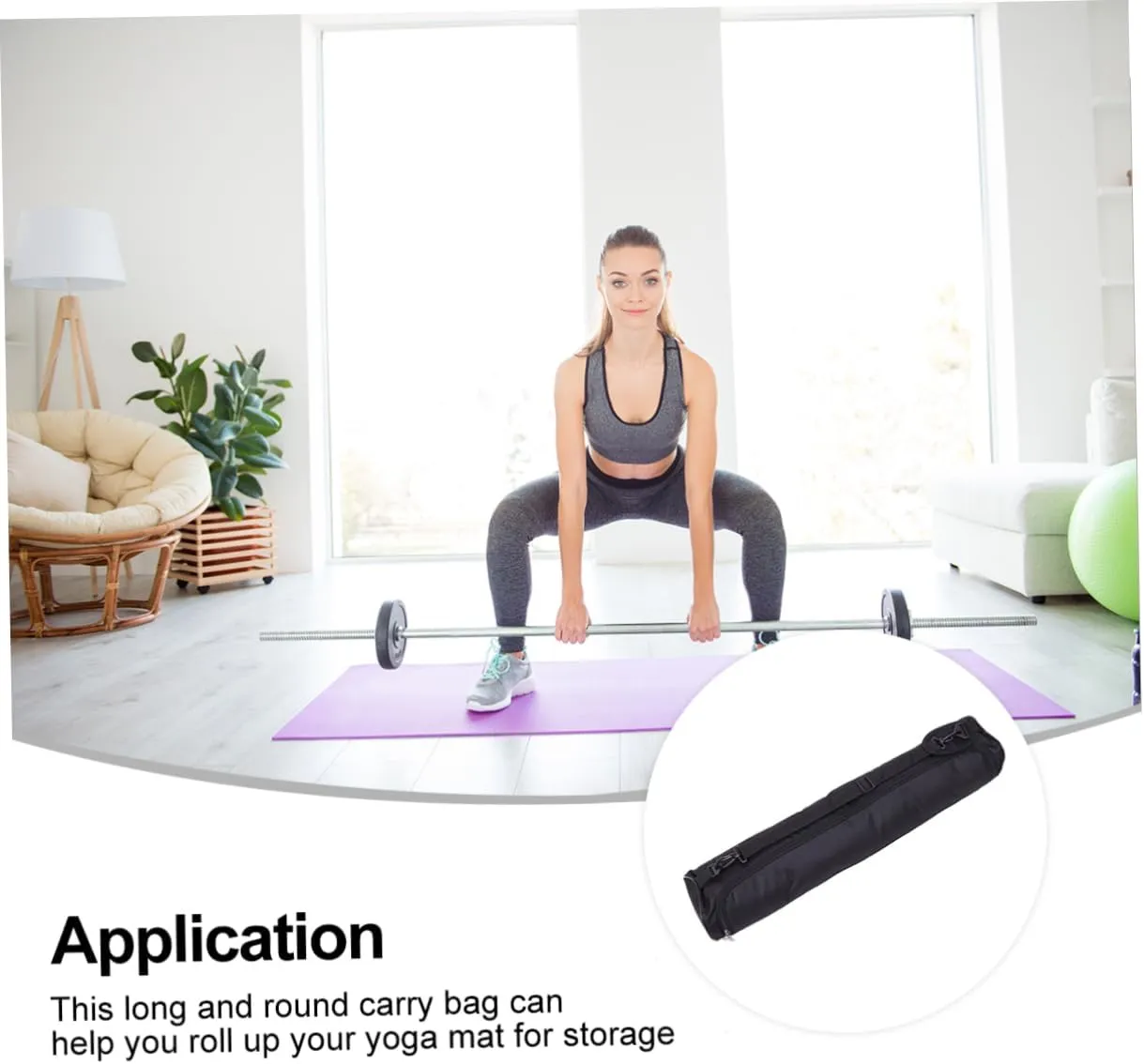 Yoga Bag Crossbody Full-zip Yoga Mat Carrier Pilates Mat Holder Yoga Carry Bag Pilates Mat Sling Bag Cross Body Sling Single Shoulder Bag Diagonal Span Canvas Carrying Bag