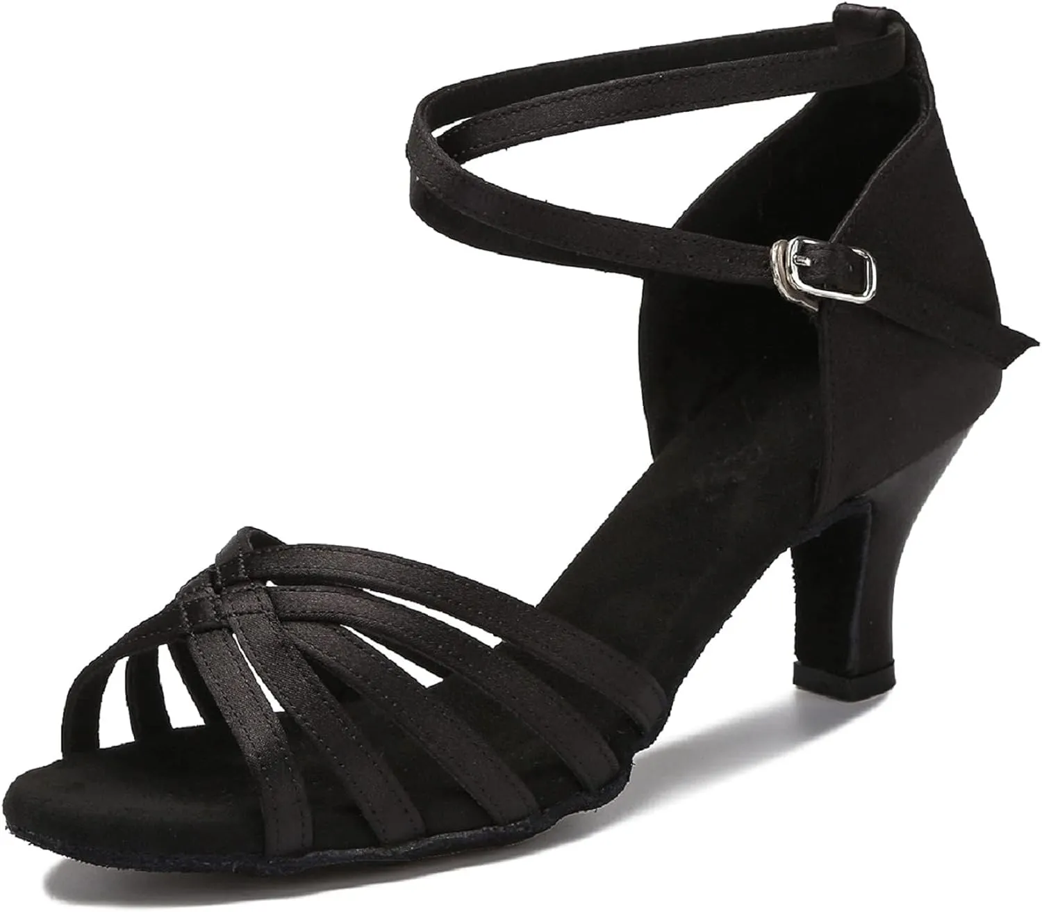 Yokala Ballroom Latin Salsa Dance Shoes Women Low Heel Practice Dancing Sandals for Social Dance Beginner S04