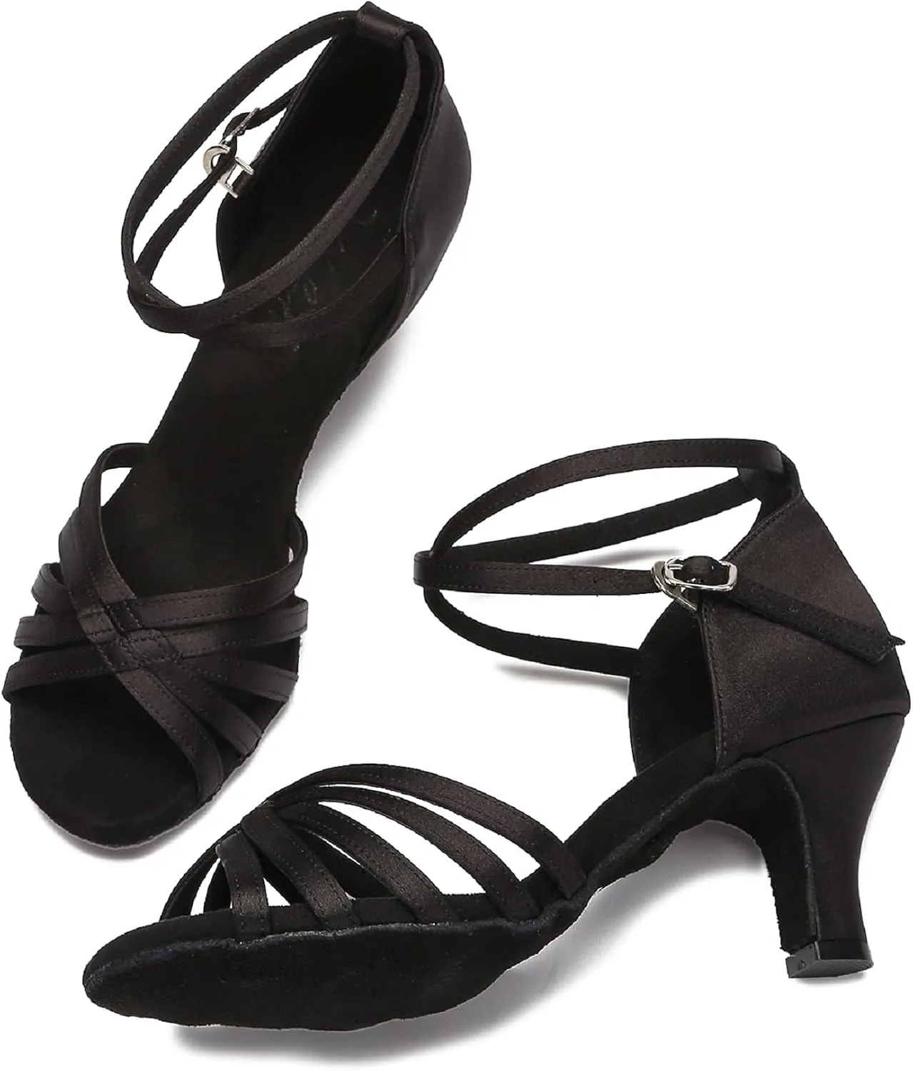 Yokala Ballroom Latin Salsa Dance Shoes Women Low Heel Practice Dancing Sandals for Social Dance Beginner S04