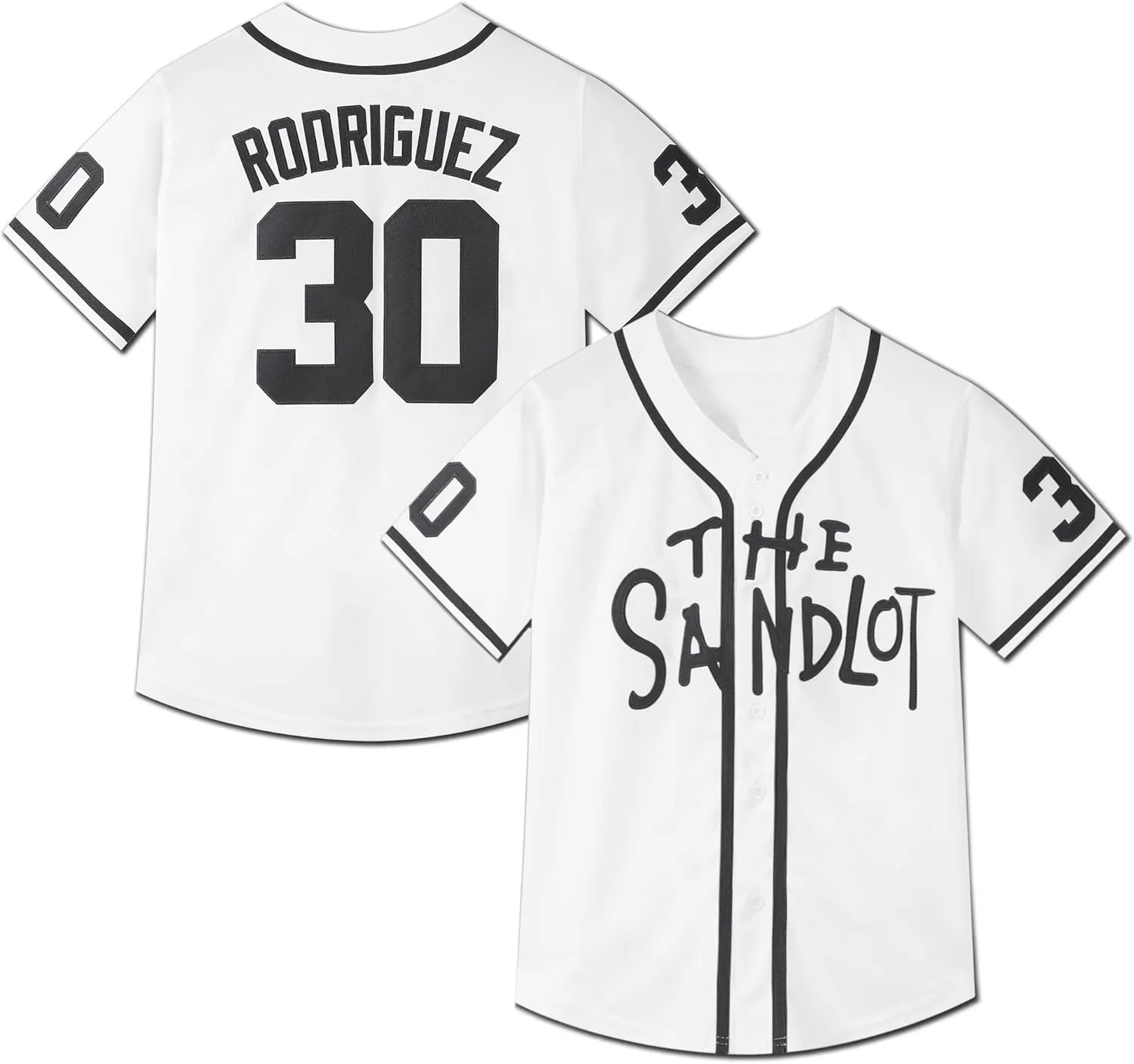 Youth Baseball Jersey #30 Stitched The Sandlot Benny The Jet Rodriguez Movie Kids Baseball Jersey Gift for Kids XS-XL