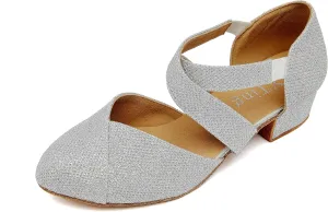 YYTing Women Swing Latin Ballroom Dance Shoes (Closed Toe, Suede Sole, Elastic Closure) 1.5 inch Heel YT26