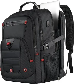 Z-MGKISS Extra Large Backpack for Men, Gaming Laptop Travel Bag Fits 18.4-19" Laptops, TSA Flight-Approved Backpack, Anti-Theft Gym College Business Work Mens Daypack, Black