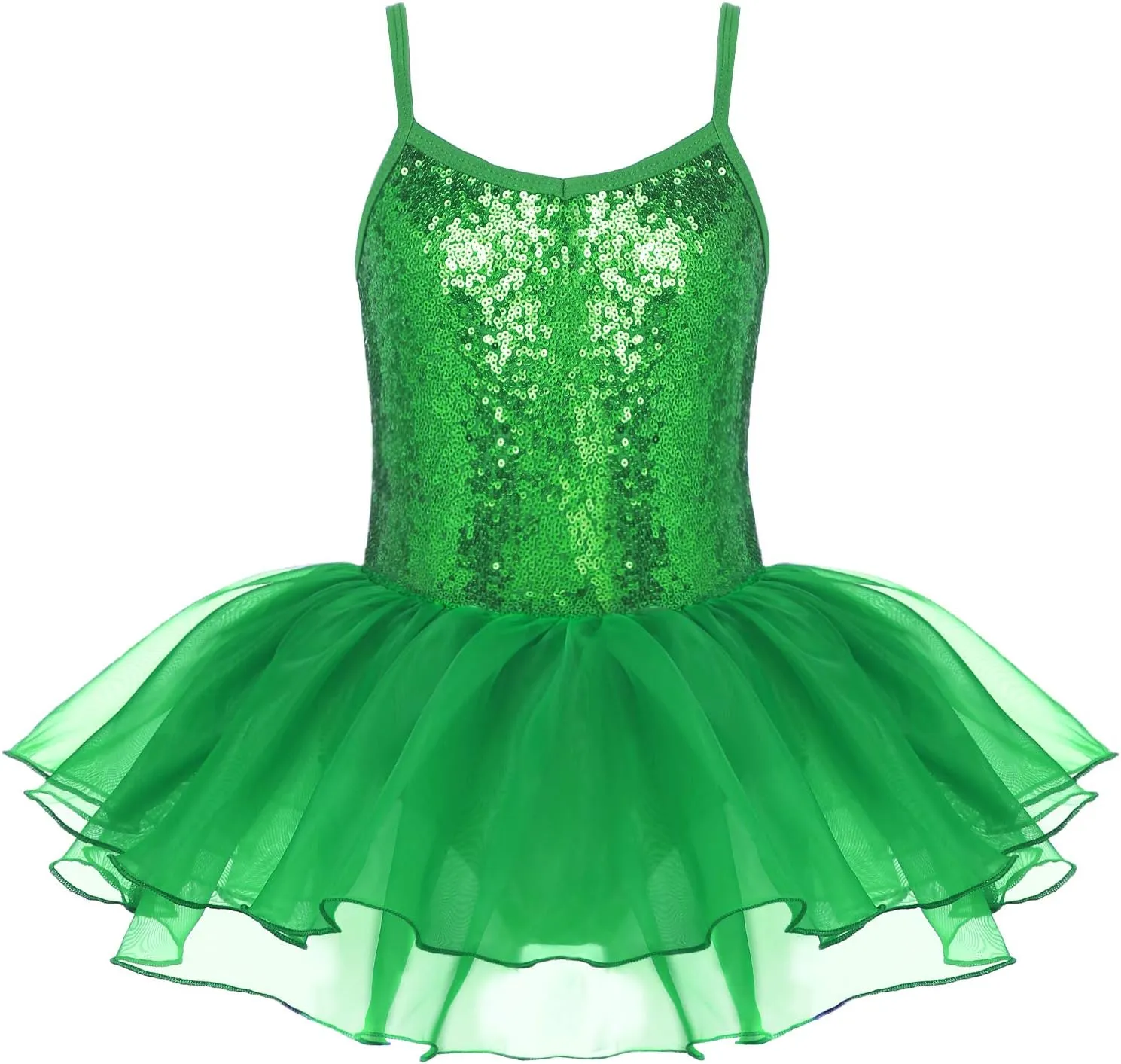 Zaclotre Little Girls Sequin Leotard Sparkly Strap Ballet Leotards Tutu Dress Ballerina Outfit Dance Costume for Kids