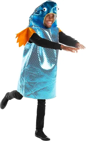 Zadin Adult Fish Costume Funny Sea Animal - Funky Fisherman's Halloween Fish Costume: Under the Sea Fishing Fisherman Costume