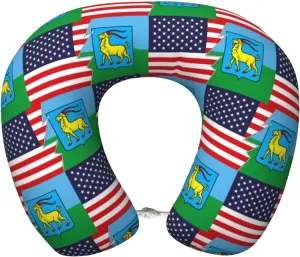Zastava Istarske županije and America Neck Pillow Memory Foam U-Shaped Travel Neck Pillow for Airplanes Car Home