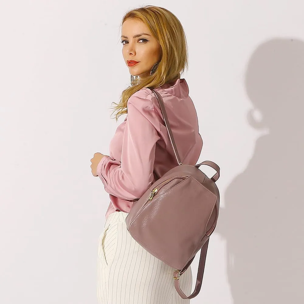 zency Charm Women Backpack 100% Genuine Leather Anti-theft Button Elegant Female Travel Bags (grey)