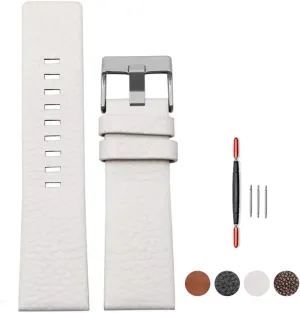 ZHUOLEI Diesel Calfskin Leather Watch Band Litchi Pattern Strap with Tool 22mm 24mm 26mm 28mm 30mm Replacement for Men's Diesel Watches