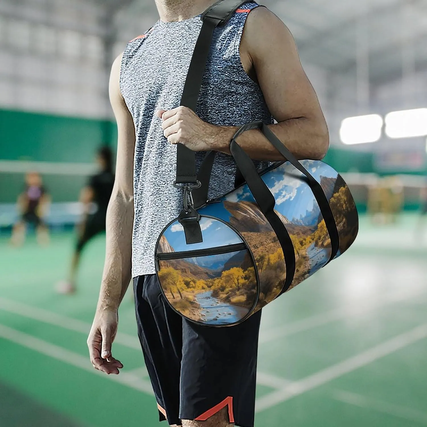Zion National Park Gym Bag Small Travel Duffle Bag with Compartment Carry On Weekender Bag for Women Men