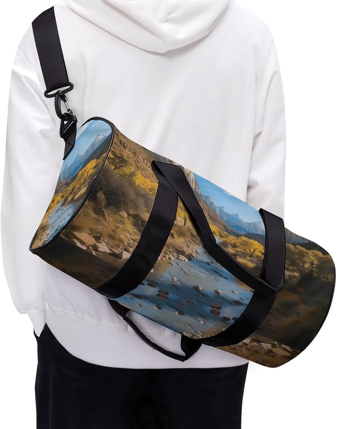 Zion National Park Gym Bag Small Travel Duffle Bag with Compartment Carry On Weekender Bag for Women Men