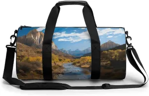 Zion National Park Gym Bag Small Travel Duffle Bag with Compartment Carry On Weekender Bag for Women Men