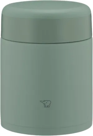 ZOJIRUSHI SW-KA40-GM Mahobin Stainless Steel Thermal Soup Jar, Lunch Jar, Seamless 13.5 fl oz (400 ml), Matte Green, Integrated Lid and Seal, Easy to Clean, Only 3 Pieces