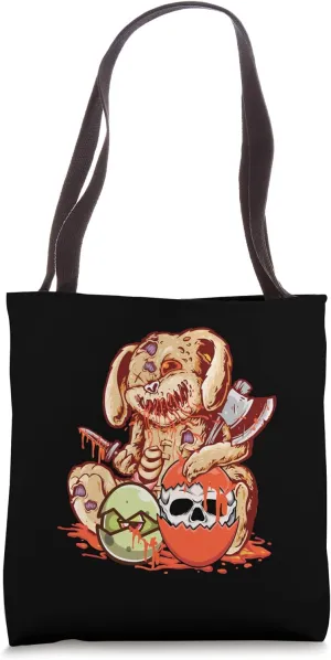 Zombie Easter Bunny Easter Egg Scary Easter Adult Horror Day Tote Bag