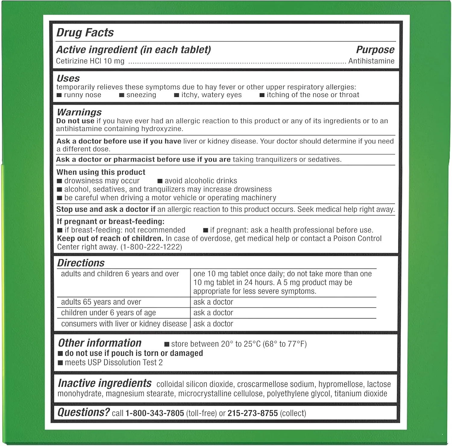 Zyrtec 24 Hour Allergy Relief Tablets, Allergy Medicine with 10 mg Cetirizine HCl per Antihistamine Tablet for Allergies, On-The-Go Relief, Individual Travel Pouches, 14 ct, (14 x 1 ct)